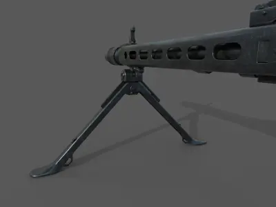 MG-42 world war ii machine gun Low-poly 3D model