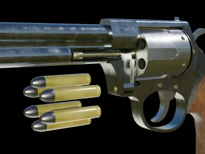 LOW POLY REVOLVER Free low-poly 3D model buy