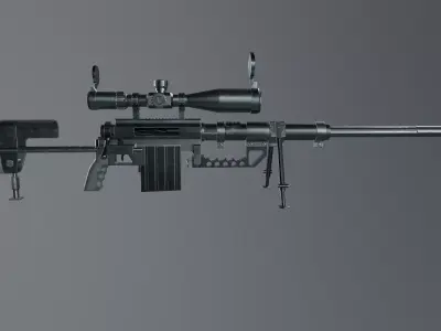 m200 Intervention CHEYTAC sniper  Low-poly 3D model