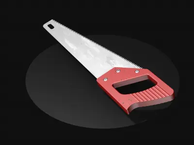 Red saw for wood 3D model