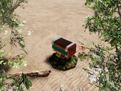 Turret camouflaged device Free low-poly 3D model