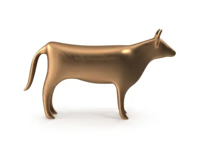 Cow PBR gold bull Low-poly 3D model