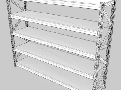 Industrial shelving 3D model