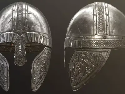 Viking Helmet Low-poly 3D model 5