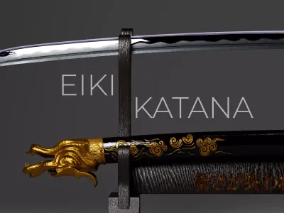Eiki Katana Game Ready Low-poly 3D model
