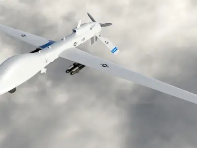MQ-1C Drone Low-poly 3D model