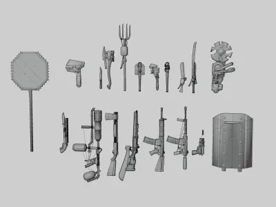 Crafting Weapons 3d model Low-poly 3D model