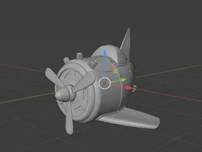 plane with propellers Low-poly 3D model