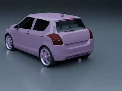 Generic pink hatchback 3D model