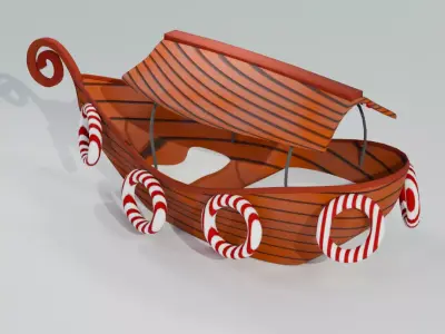 Boat High poly Free 3D model