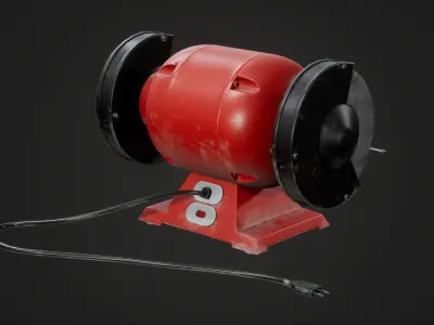 Bench grinder  Low-poly 3D model