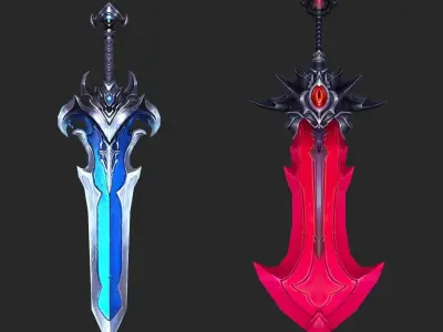 Fantasy Sword Collection Low-poly 3D model purchase