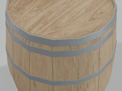 Light Toasted Lowpoly Hogshell Barrel Low-poly 3D model