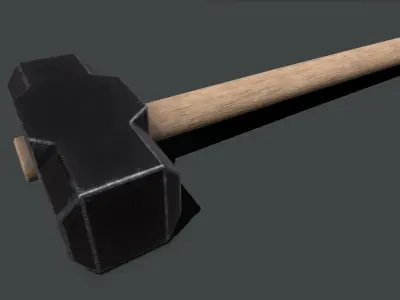 Sledge Hammer Low-poly PBR Free low-poly 3D model