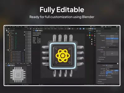 10 3D Technology Icon Pack 1 3D model