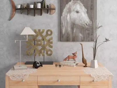 set of decorative objects model 3D model