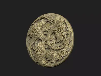 super detail pattern wood engraved Sculpted-Leaves 3D print model