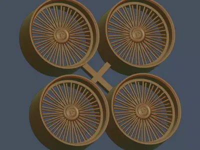 Forgiato wire wheels scale 1-24 1-25 with ring and without ring 3D print model