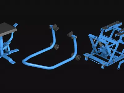 Motorcycle lifts three pieces set 3D model