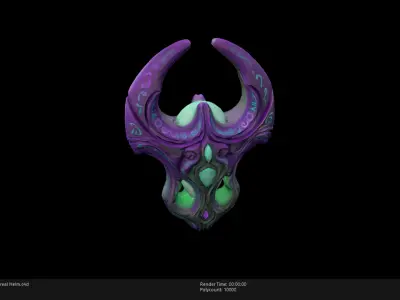 Low Poly Stylized Ethereal Helm Low-poly 3D model