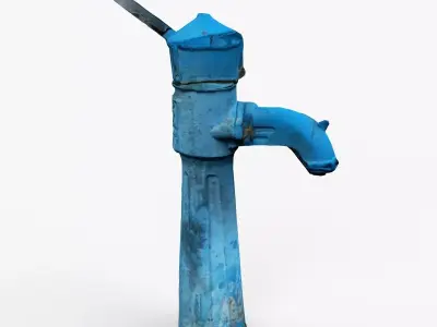 3D scan of Old Outdoor Cast Iron Hand Water Pump Low-poly 3D model