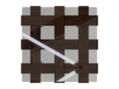 Solid Wood Square Glass Top Coffee Table Low-poly 3D model