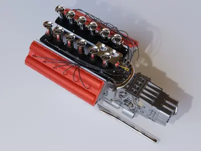 V12 car engine 3D model 3D model