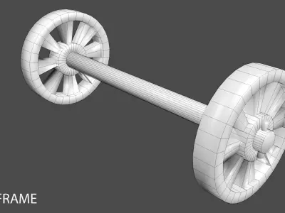 Wooden Wheel 5 3D model