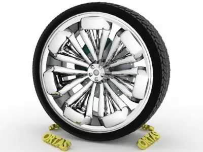 ORTAS CAR WHEEL RIM 129 GAME READY WHEEL RIM TIRE 3D model