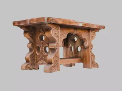 Gothic Craft Table Low-poly 3D model