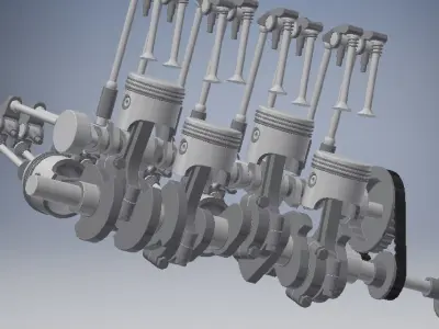 V8 Engine Crankshaft 3D model 3D model