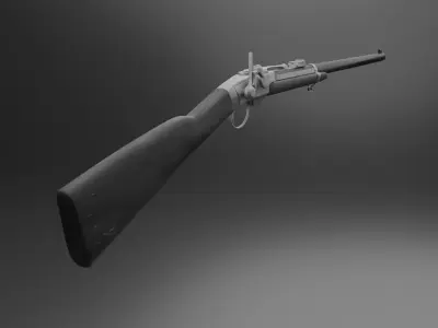 Shotgun Low-poly 3D model