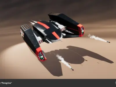 Spaceship Drone Peregrine Low-poly 3D model