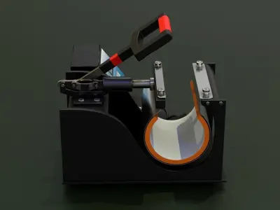 Industrial Mug Printing Heat Press Machine  Low-poly 3D model