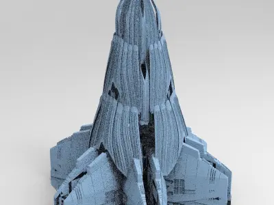 Star Ship pulse generator tall  3D model