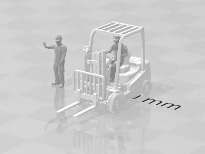 N Scale Large Forklift Free 3D model