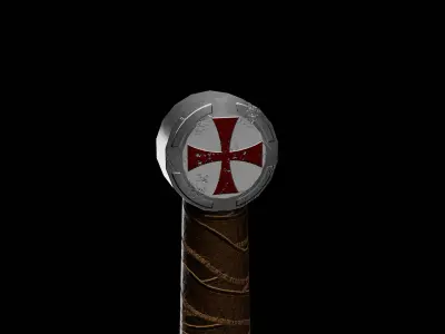 Templar Knight Sword Free low-poly 3D model