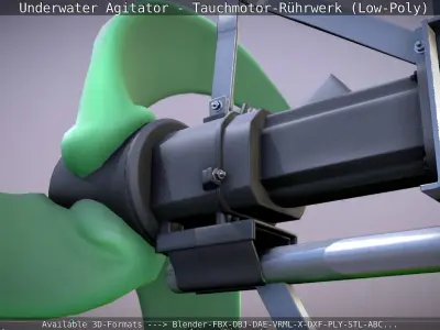 Underwater Agitator - Tauchmotor-Ruehrwerk 1 Low-Poly Version  Low-poly 3D model