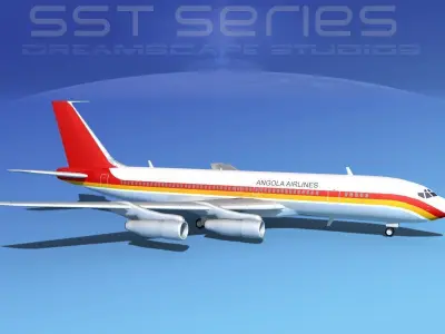 Boeing 707-320 SS TAAG Angola 3D model