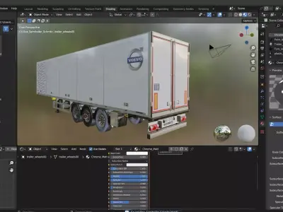 Box Semi Trailer 3D model