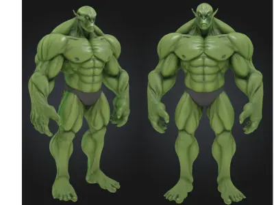 Stylized Mutant Alien Brute Sci Fi Futuristic Creature Low-poly 3D model