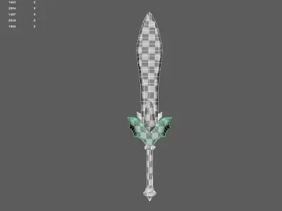 A stylized Vampire sword Low-poly 3D model