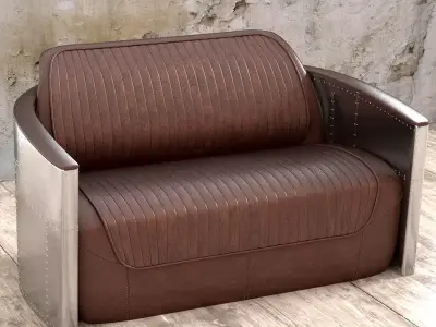 Aviator Sofa Double 3D model