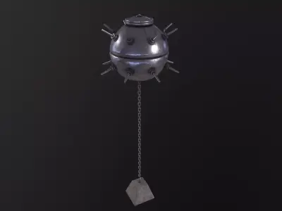 Metal Naval Mine 3D Model Low-poly 3D model