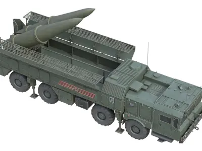 9K720 Iskander Low-poly 3D model