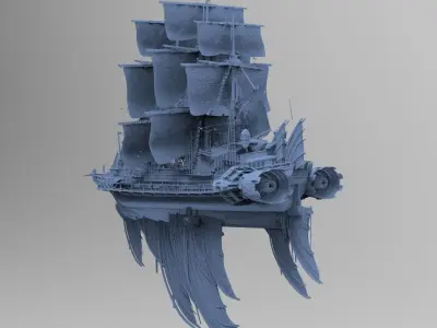  Airship Sci-Fi design Emperor  3D model
