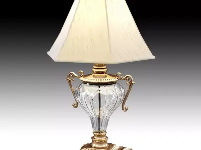 Griffiths and Griffiths 74027 antique brass crystal lamp 3D model