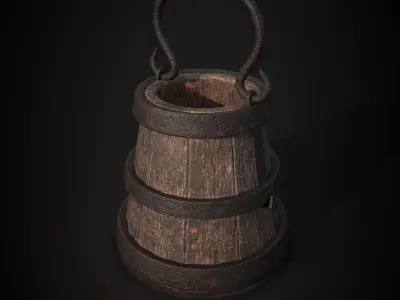 MEDIEVAL BUCKET LOWPOLY GAME ASSET Low-poly 3D model