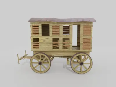 Old Western Goods Wagon 3D model