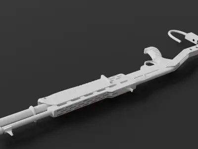 Low Poly Spas-12 Model With No Textures Low-poly 3D model
